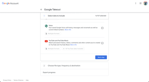 Google Takeout - Next